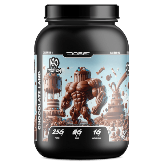 Dose Fuel Chocolate Land Protein Powder - 25g Protein, 0g Sugar, 1g Carbohydrate, ISO Protein Supplement with Chocolate Muscle Artwork